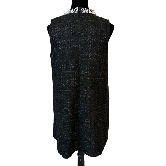 Tweed Pearl Embellished Shift Dress Small - Picture 3 of 13